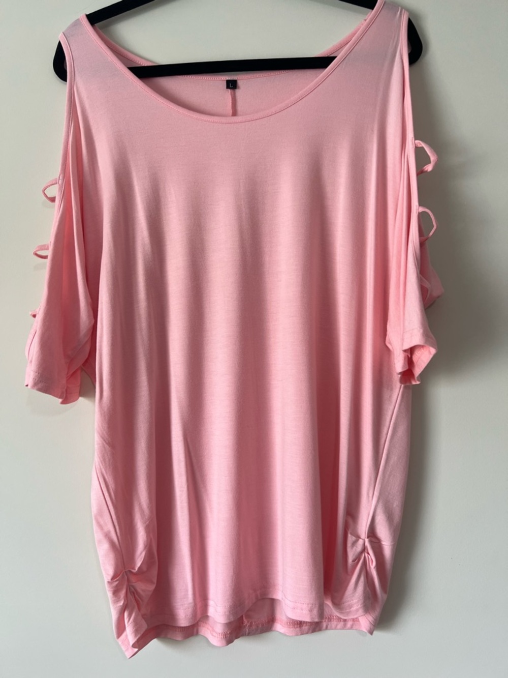 VENUS Lascana Pastel Pink Cold-Shoulder Blouse with Side Strap on Arms